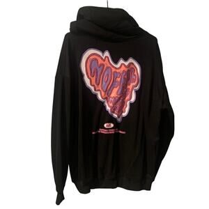 Aelfric Eden Men's No Fear Hoodie Size M Black Puff Print Graphic Heavyweight